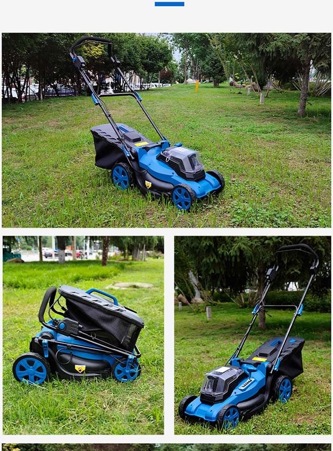 cortacéspedes del empuje de la batería